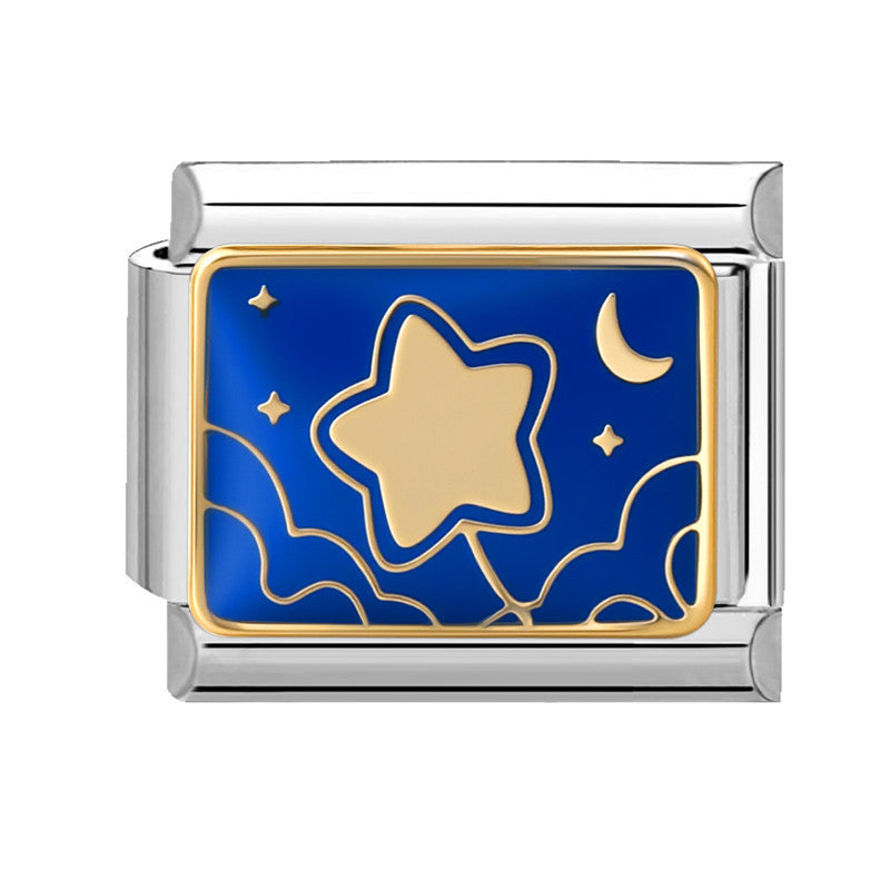 Blue Background Star Moon-24 / 1*0.9cm