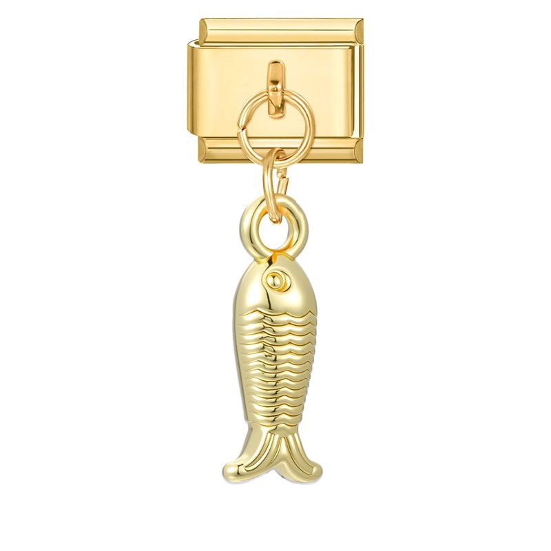 Gold Bottom Pendant - Small Fish