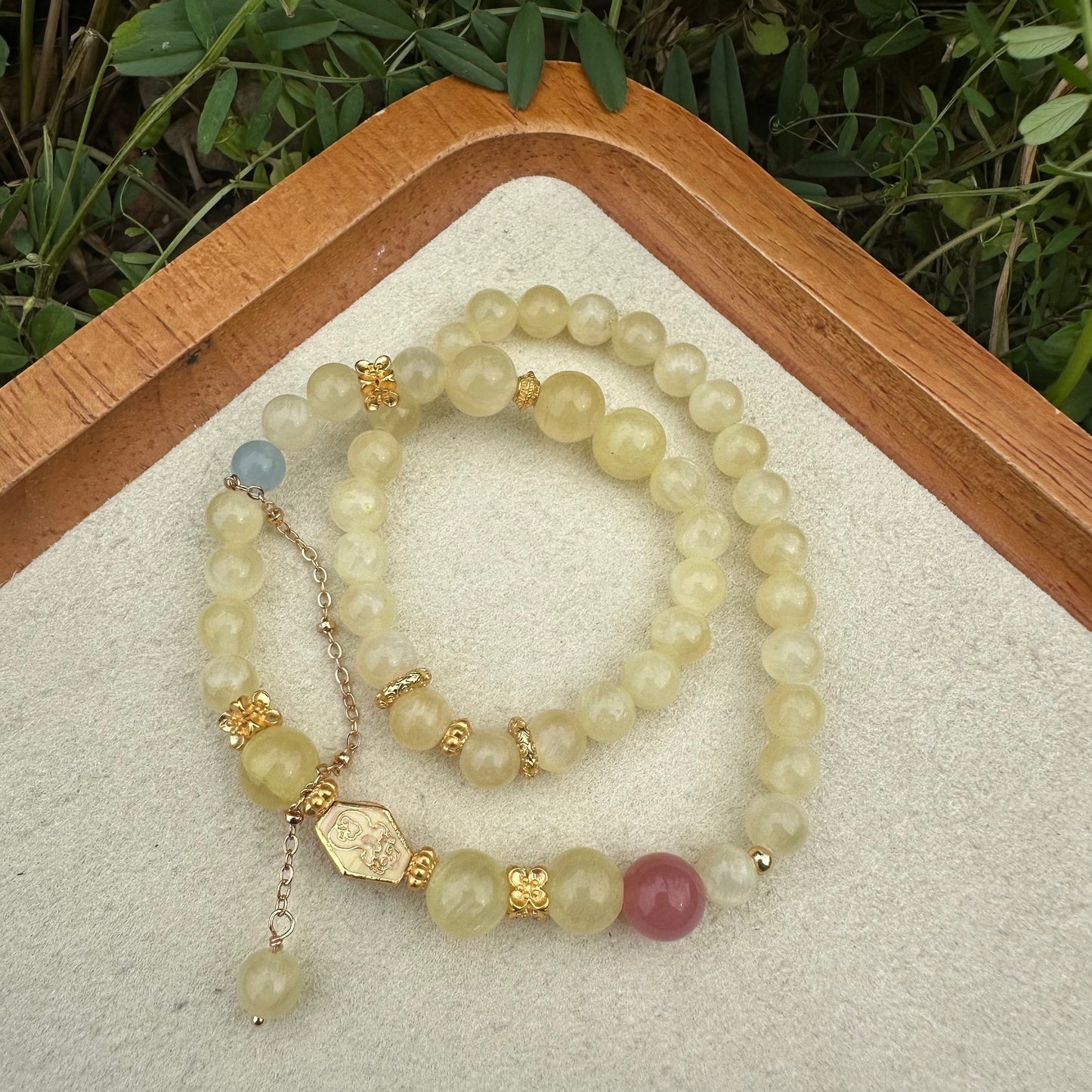 Golden Jade Double Layer Bracelet