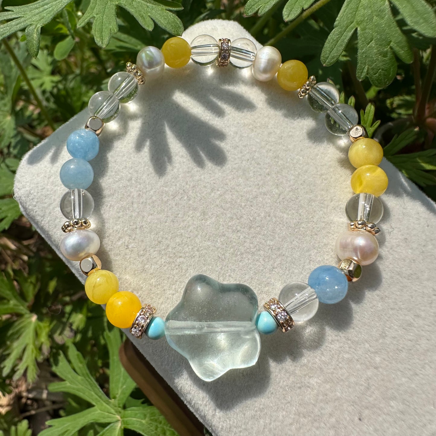 Crystal Star & Freshwater Pearl Bracelet