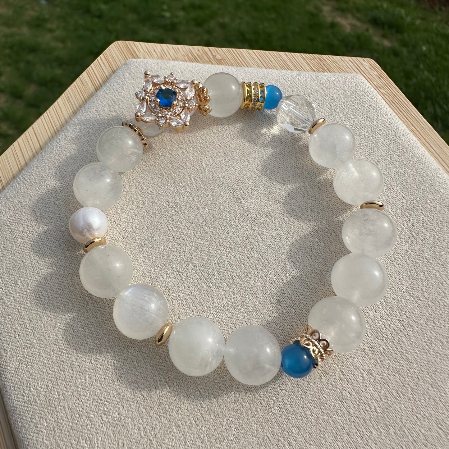 Delicate Natural Pearl & White Moonstone Bracelet
