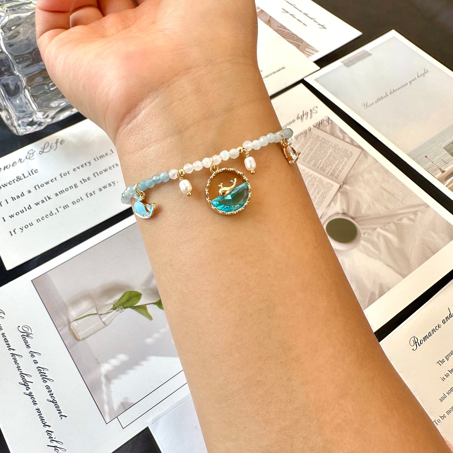 Whale Aquamarine Bracelet