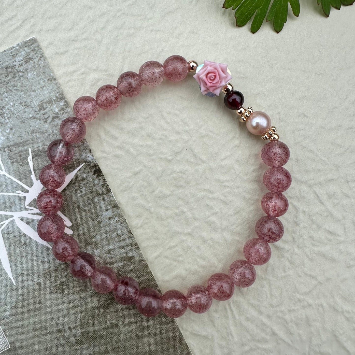Rose Strawberry Quartz Bracelet