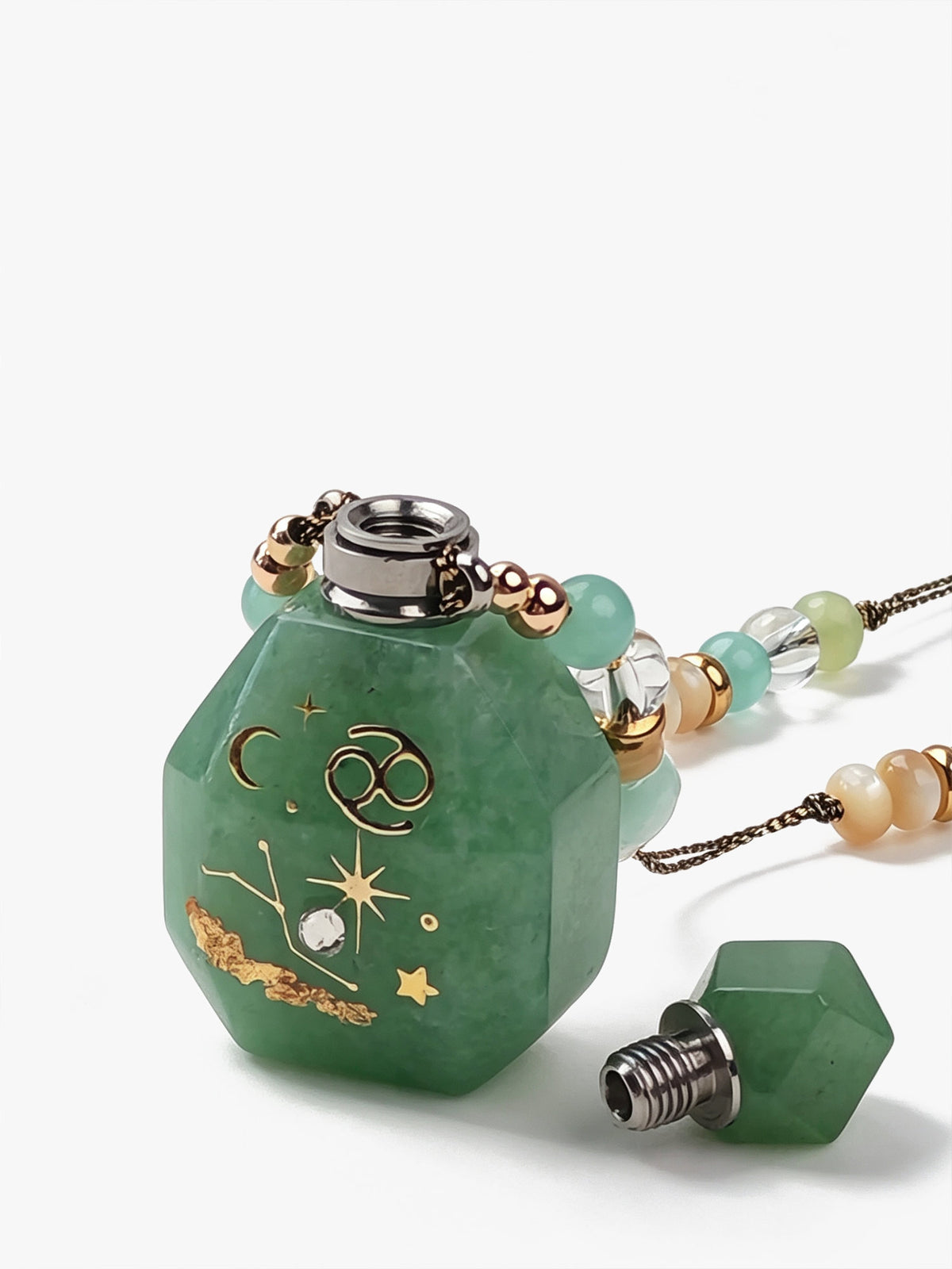 Zodiac Crystal Perfume Bottle Pendant Necklace Cancer