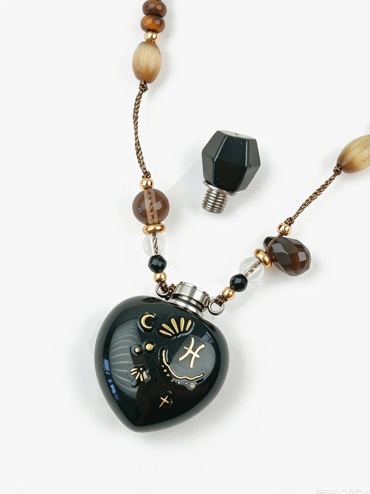Zodiac Crystal Perfume Bottle Pendant Necklace Pisces