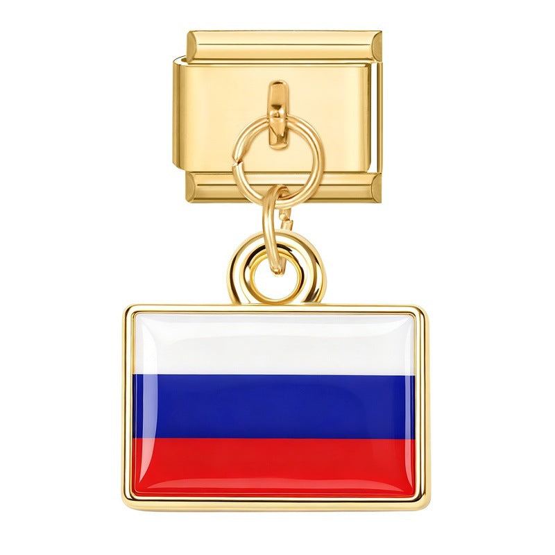 Gold Pendant - Spanish Flag