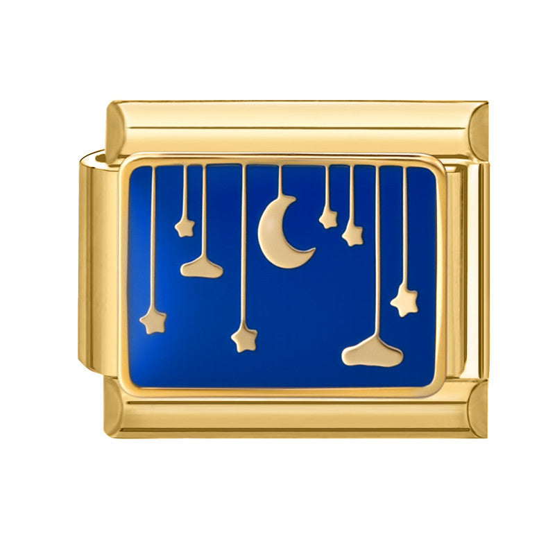 Gold Bottom Blue Star Moon-16 / 1 * 0.9cm [out Of Stock Minimum Order Of 100]