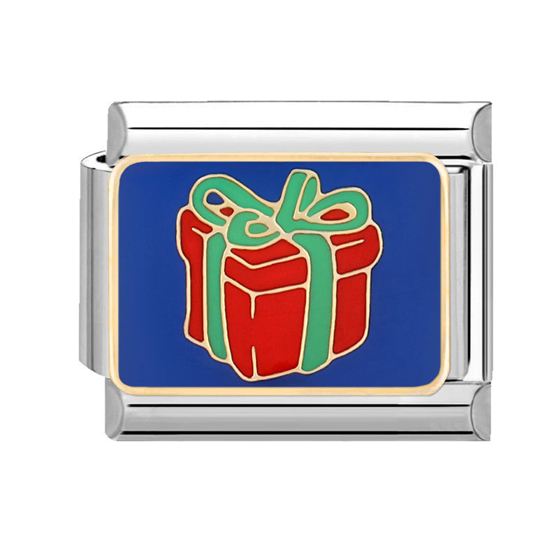 Blue background red gift box