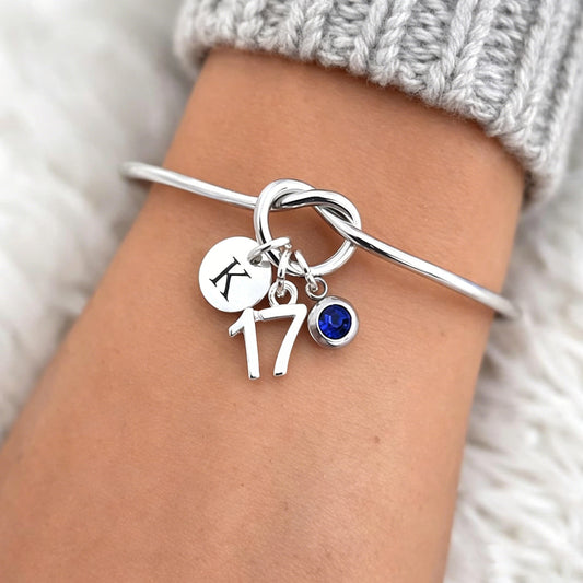 17th Birthday Gift for Her, Personalized Initial Bracelet, Minimalist 4mm Bead Ball Jewelry for Women and Girls
