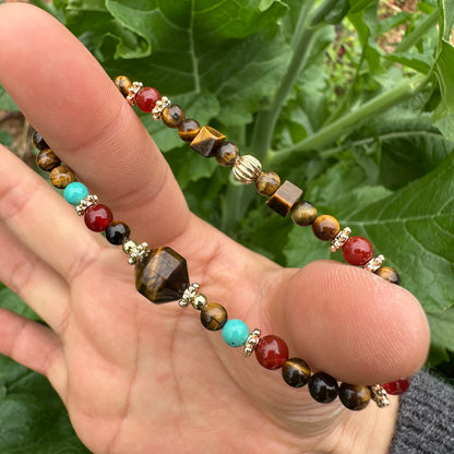 Tiger's Eye Multi-Gemstone Thin Bracelet