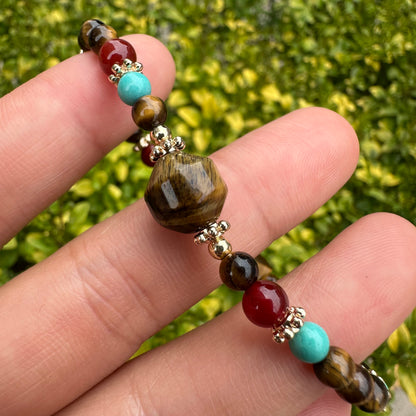Tiger's Eye Multi-Gemstone Thin Bracelet