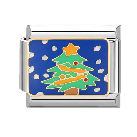 Blue background Christmas tree