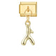 Gold Bottom Pendant - Coral