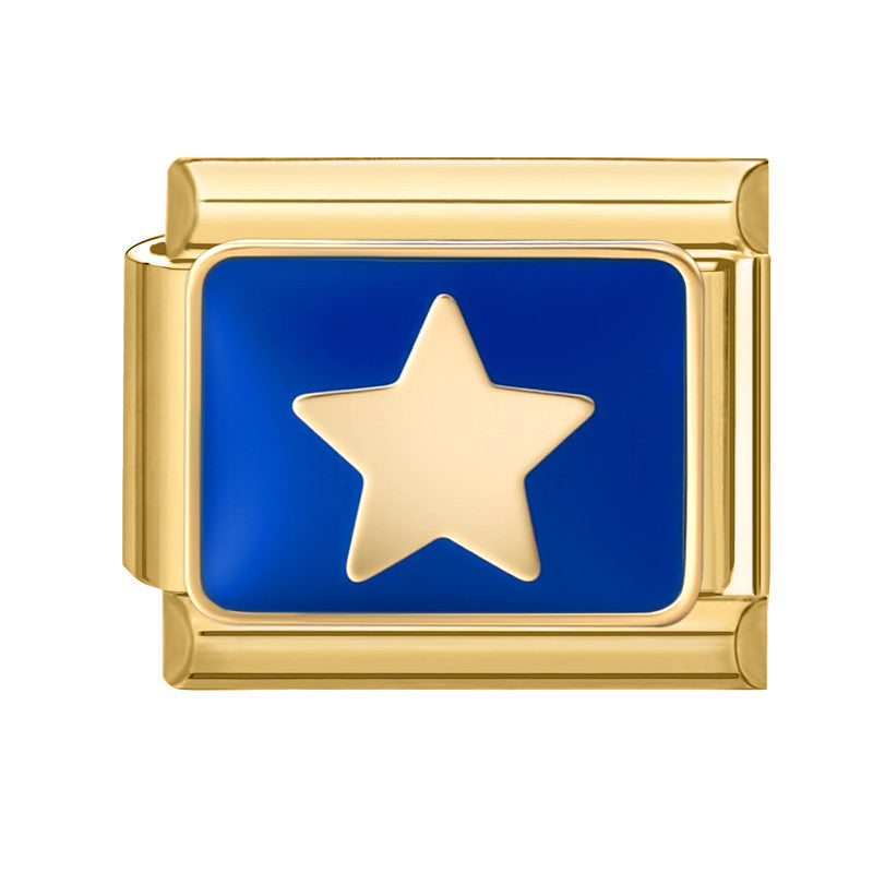 Golden Blue Star Moon-4 / 1 * 0.9cm [out Of Stock Minimum Order Of 100]