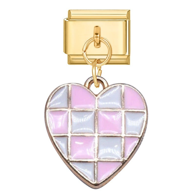 Gold Bottom Pendant - Love 2 / 1 * 0.9cm (for Out-of-stock Products, You Can Contact Customer Service To Confirm Whether They Are In Stock)