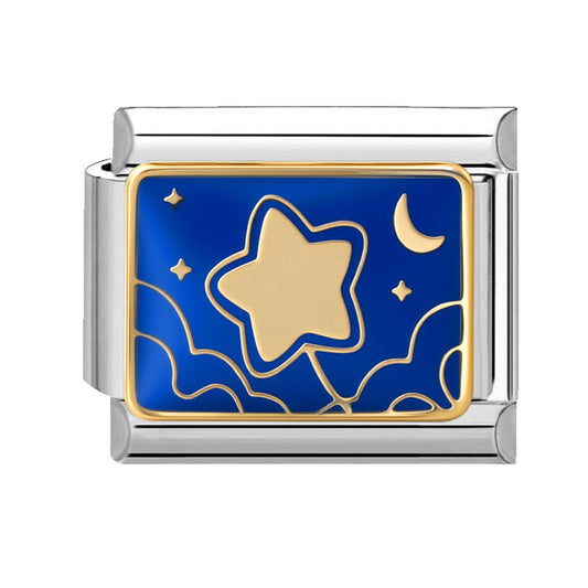 Blue Background Star Moon-24 / 1*0.9cm
