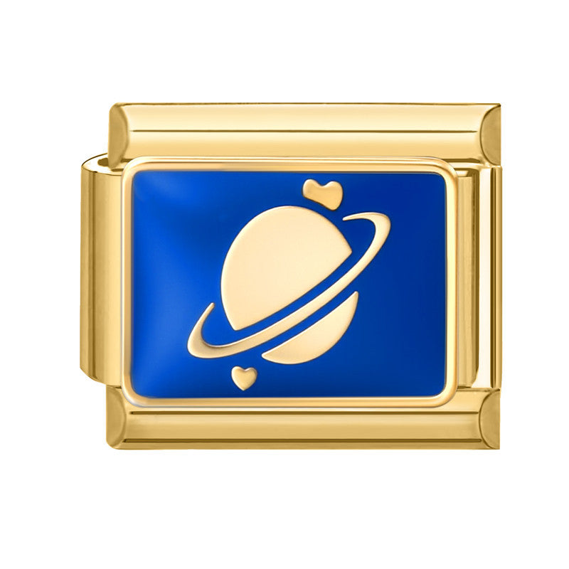 Gold Bottom Blue Star Moon-1 / 1 * 0.9cm [out Of Stock Minimum Order Of 100]