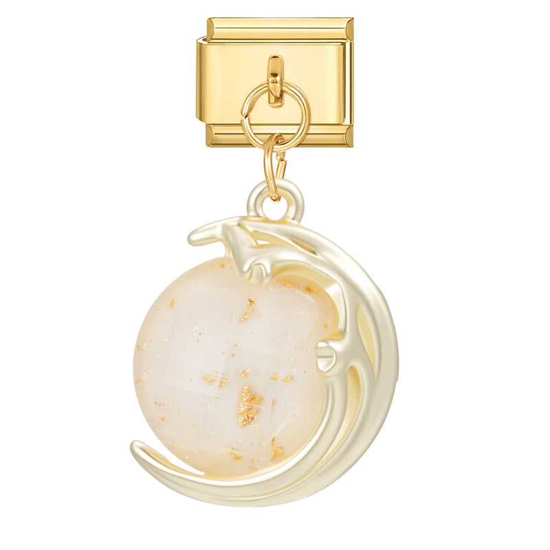 Gold Bottom Pendant - Moon / 1 * 0.9cm (for Out-of-stock Products, You Can Contact Customer Service To Confirm Whether They Are In Stock)