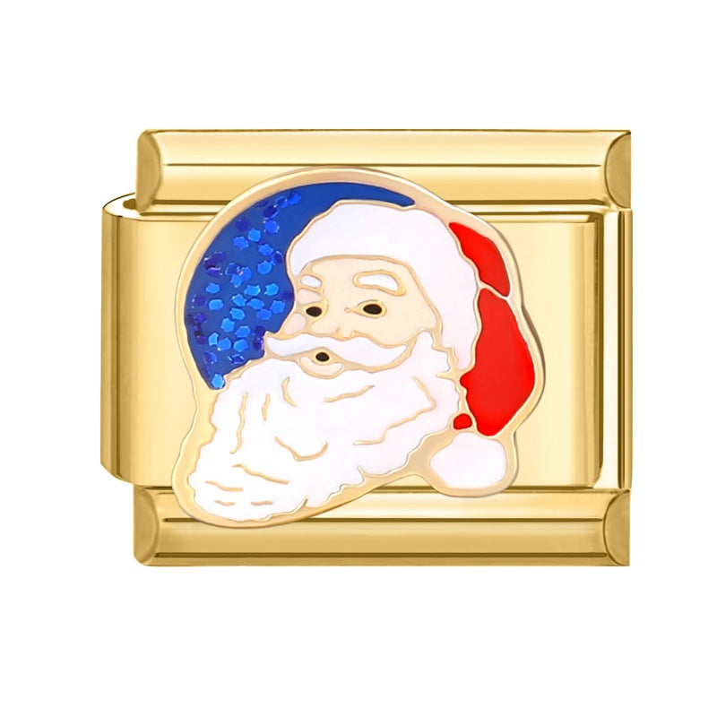 All Gold Blue Bottom Santa