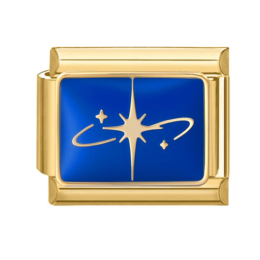 Gold Bottom Blue Star Moon-9 / 1 * 0.9cm [out Of Stock Minimum Order Of 100]