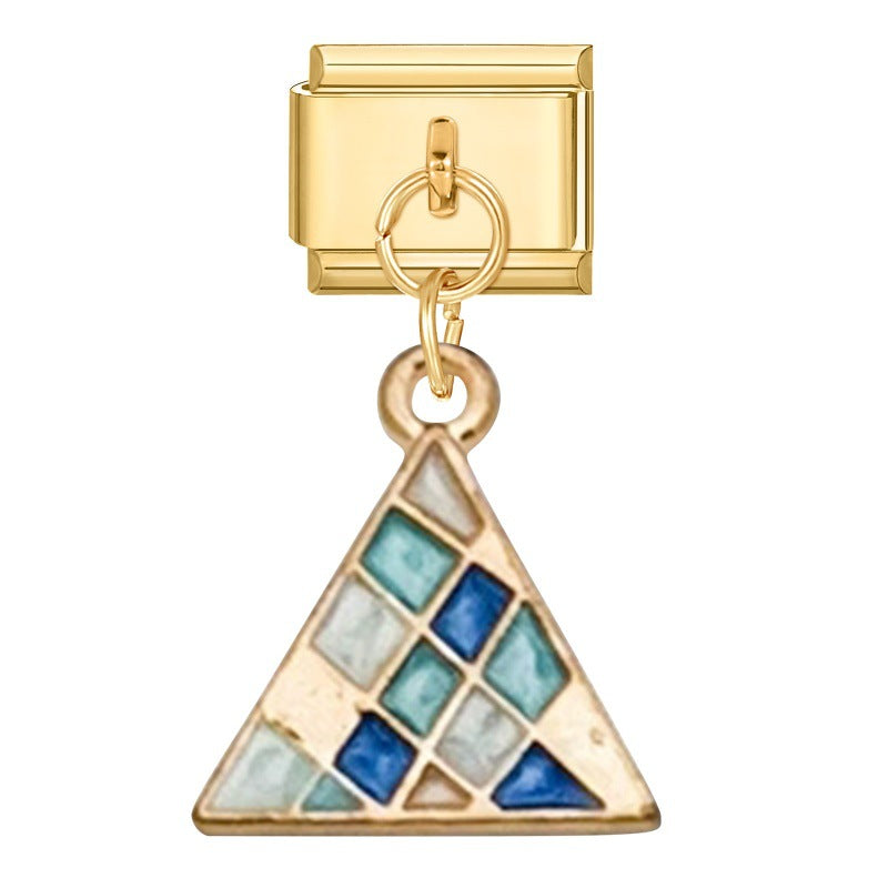 Gold Bottom Pendant - Triangle 3 / 1 * 0.9cm (for Out-of-stock Products, You Can Contact Customer Service To Confirm Whether They Are In Stock)
