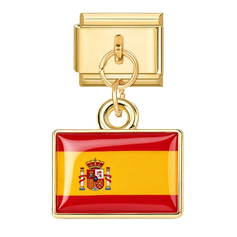Gold Pendant - Russian Flag