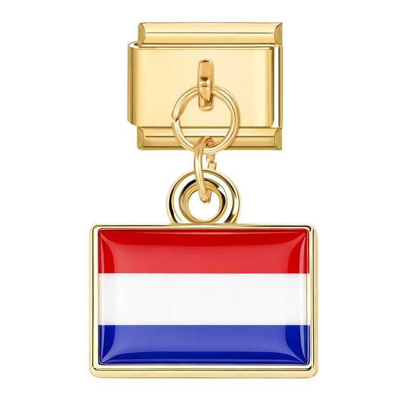 Gold Pendant - Dutch Flag