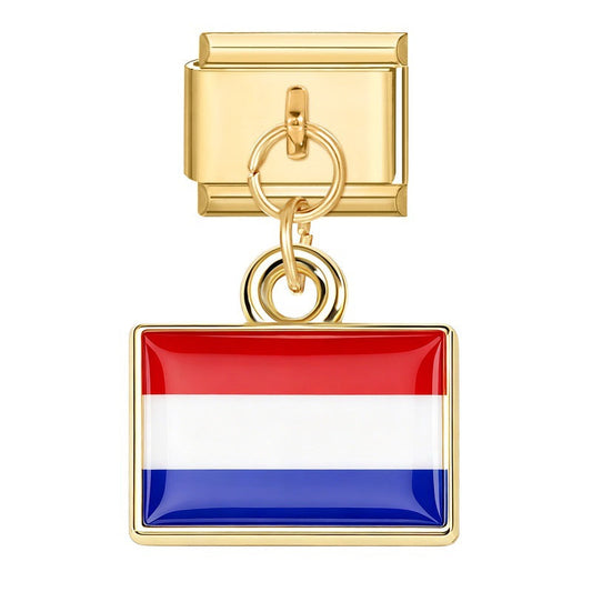 Gold Pendant - Dutch Flag