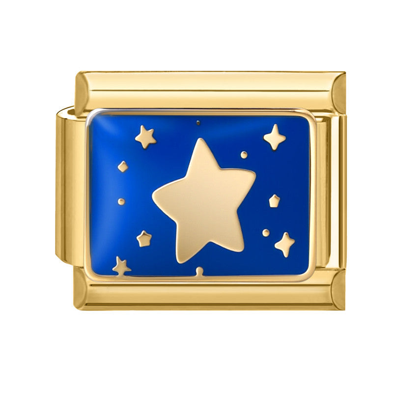 Gold Bottom Blue Star Moon-20 / 1 * 0.9cm [out Of Stock Minimum Order Of 100]