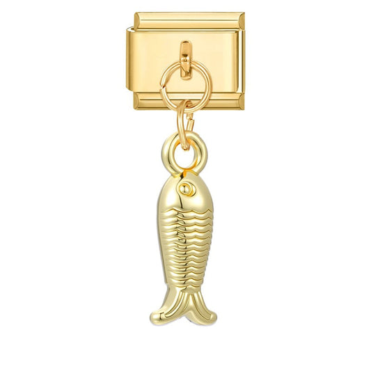 Gold Bottom Pendant - Small Fish