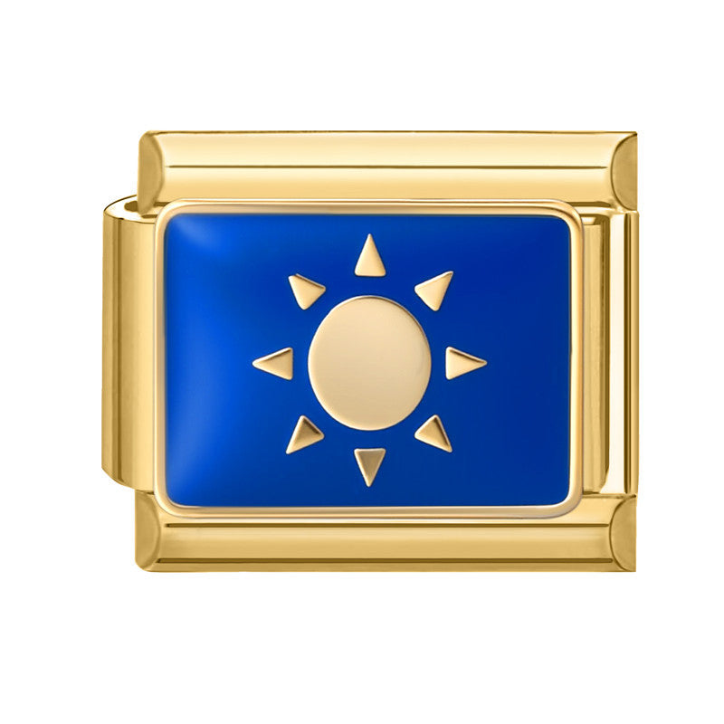 Gold Bottom Blue Star Moon-11 / 1 * 0.9cm [out Of Stock Minimum Order Of 100]