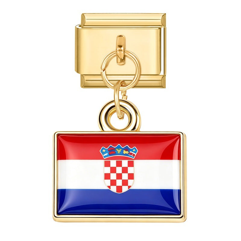 Gold Pendant - Croatian Flag