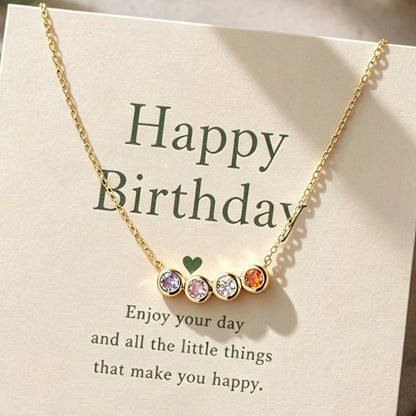 Birthday Gift for Girls, Personalized Birthstone Necklace for Daughter or Granddaughter