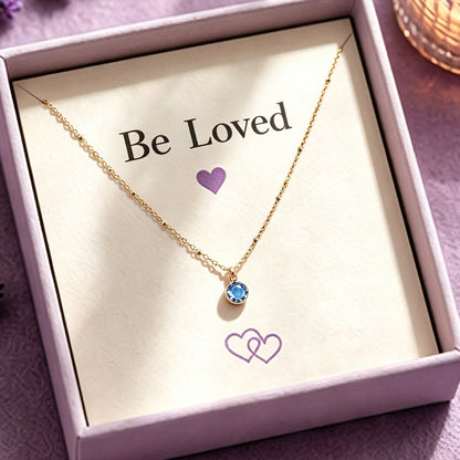 Personalized Toddler Birthstone Necklace, Dainty Gold Jewelry Gift for Little Girls