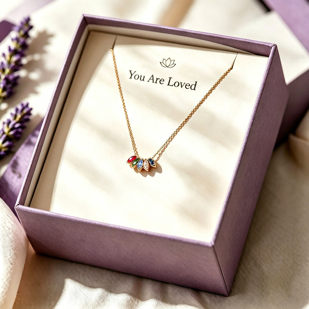 Custom Birthstone Necklace, Family Birthstone Necklace, Personalized Birthstone Jewelry, Mom Necklace, Grandma Gift, Christmas Gift for Her
