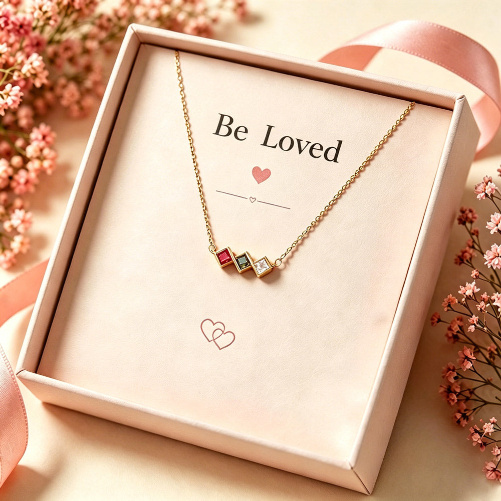Birthstone Necklace for Mom, Christmas Gift for Mom, Family Birthstone Necklace 14K Gold,Birthstone Jewelry, Birth Stone Necklace
