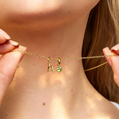 Personalized Kids Initial Birthstone Necklace, 14K Gold Plated Jewelry Gift for Girls