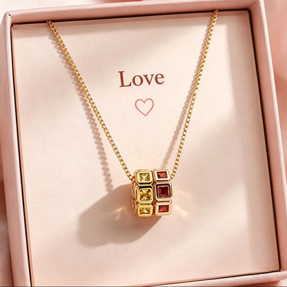 Personalized Kids Circle Birthstone Necklace, Minimalist Jewelry Gift for Girls