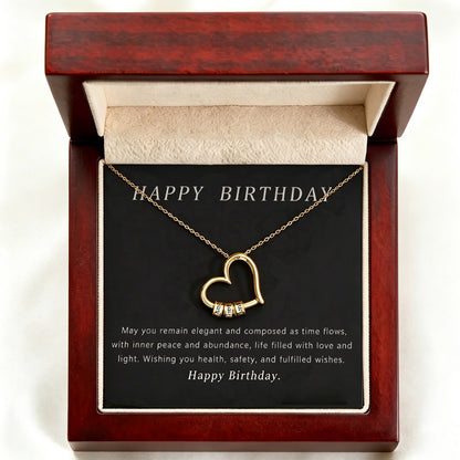 Birthday Gift for Her, Personalized Engraved Heart Name Necklace, 18K Gold Name Necklace