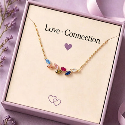 Personalized Family Birthstone Necklace, Mom & Grandma Gift with Kids Birthstones
