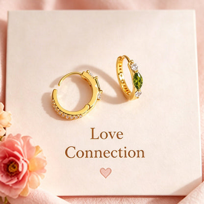 Personalized Birthstone Huggie Hoop Earrings, Minimalist Opal Jewelry Gift for Her