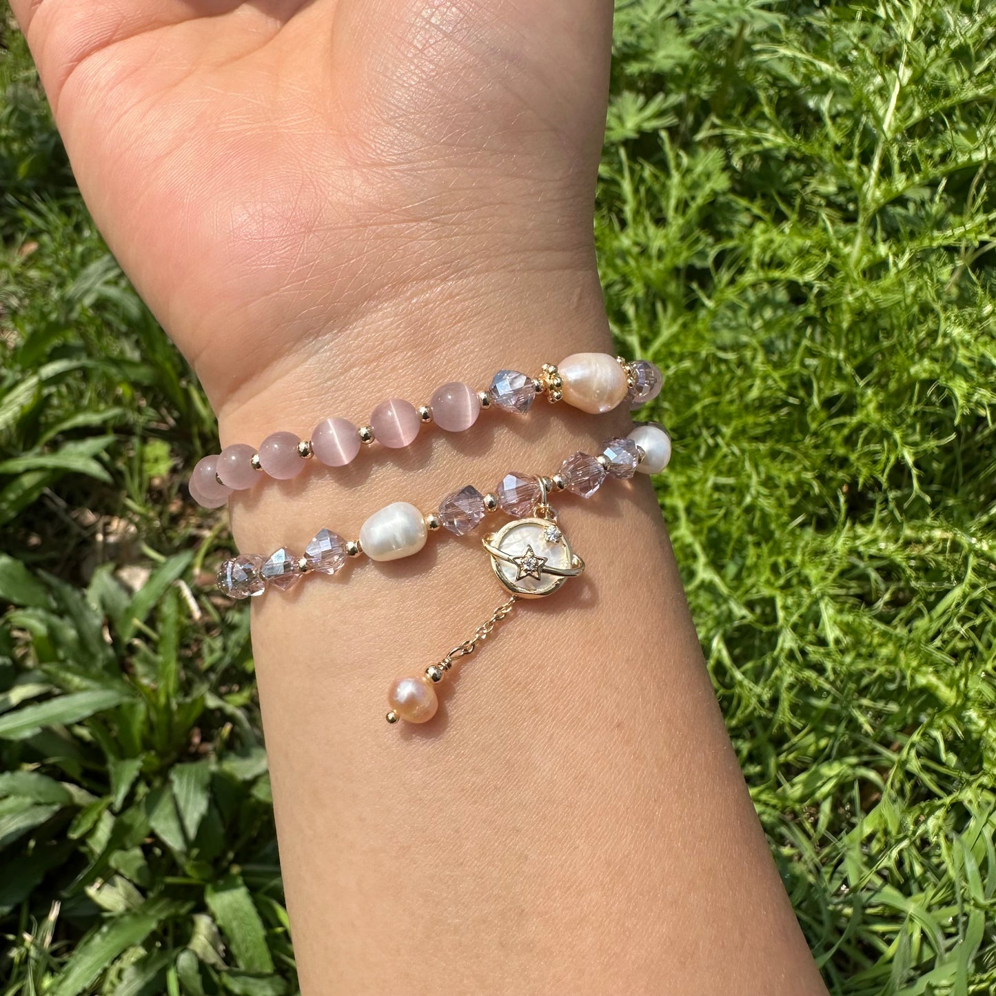 Cat’s Eye Shell Pearl Bracelet