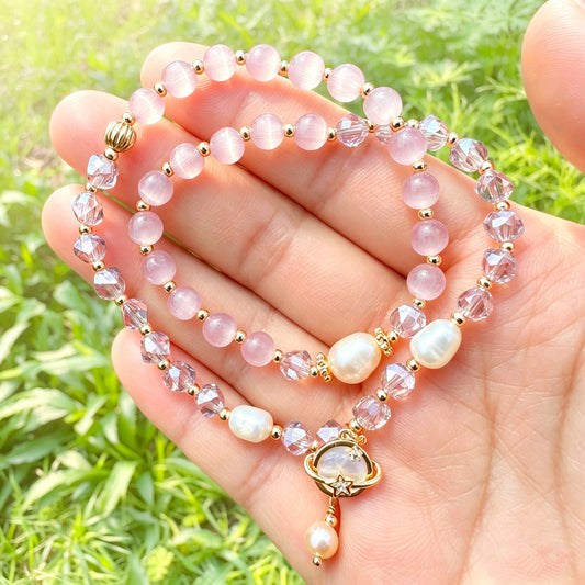 Cat’s Eye Shell Pearl Bracelet