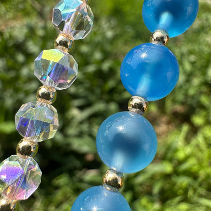 Candy Agate & Crystal Double Wrap Bracelet