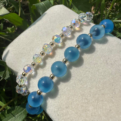 Candy Agate & Crystal Double Wrap Bracelet