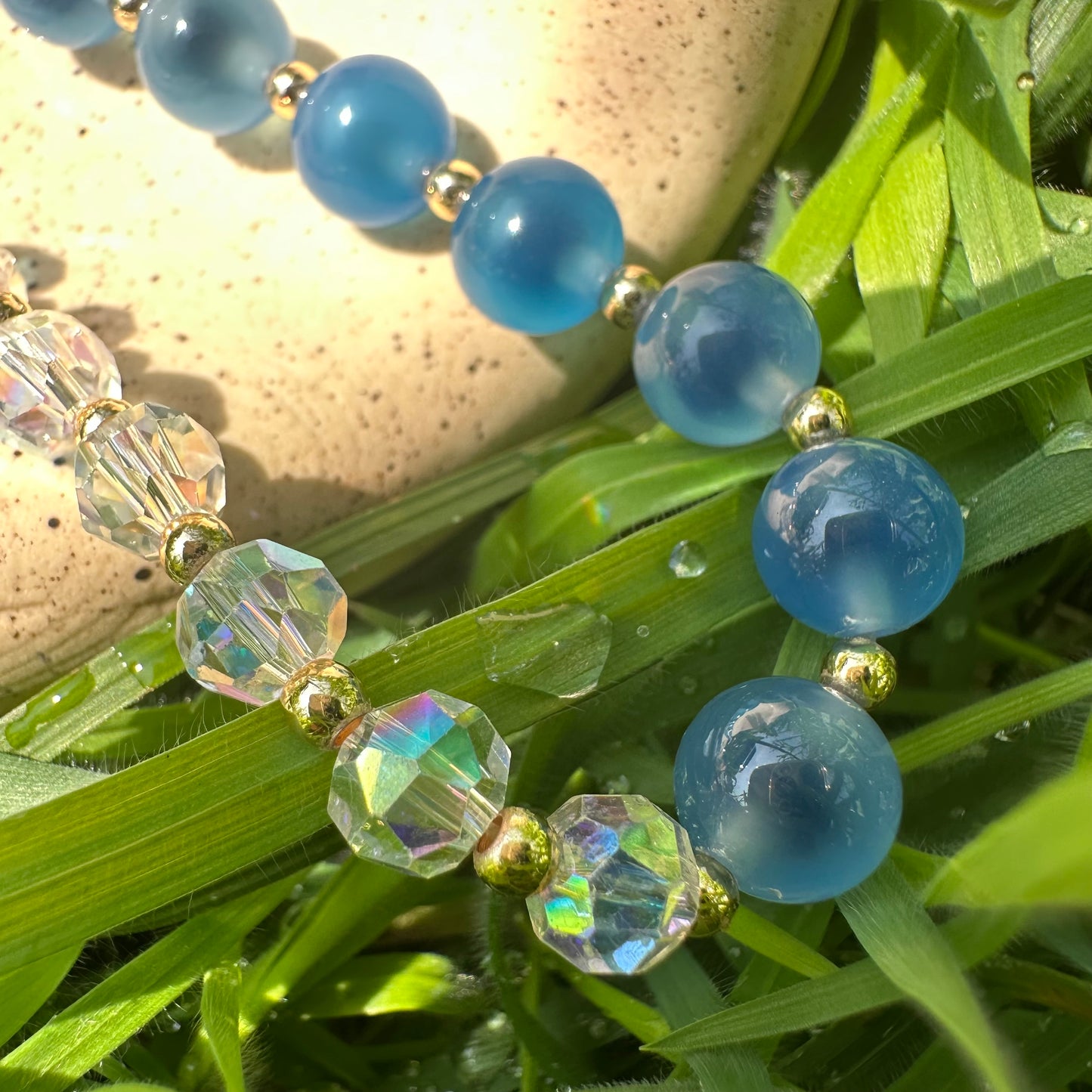 Candy Agate & Crystal Double Wrap Bracelet