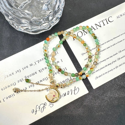 Agate Moon Rabbit Double Layer Bracelet