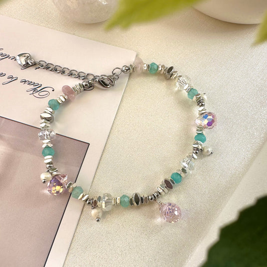 Space Series Pink Blue Crystal Bracelet Set