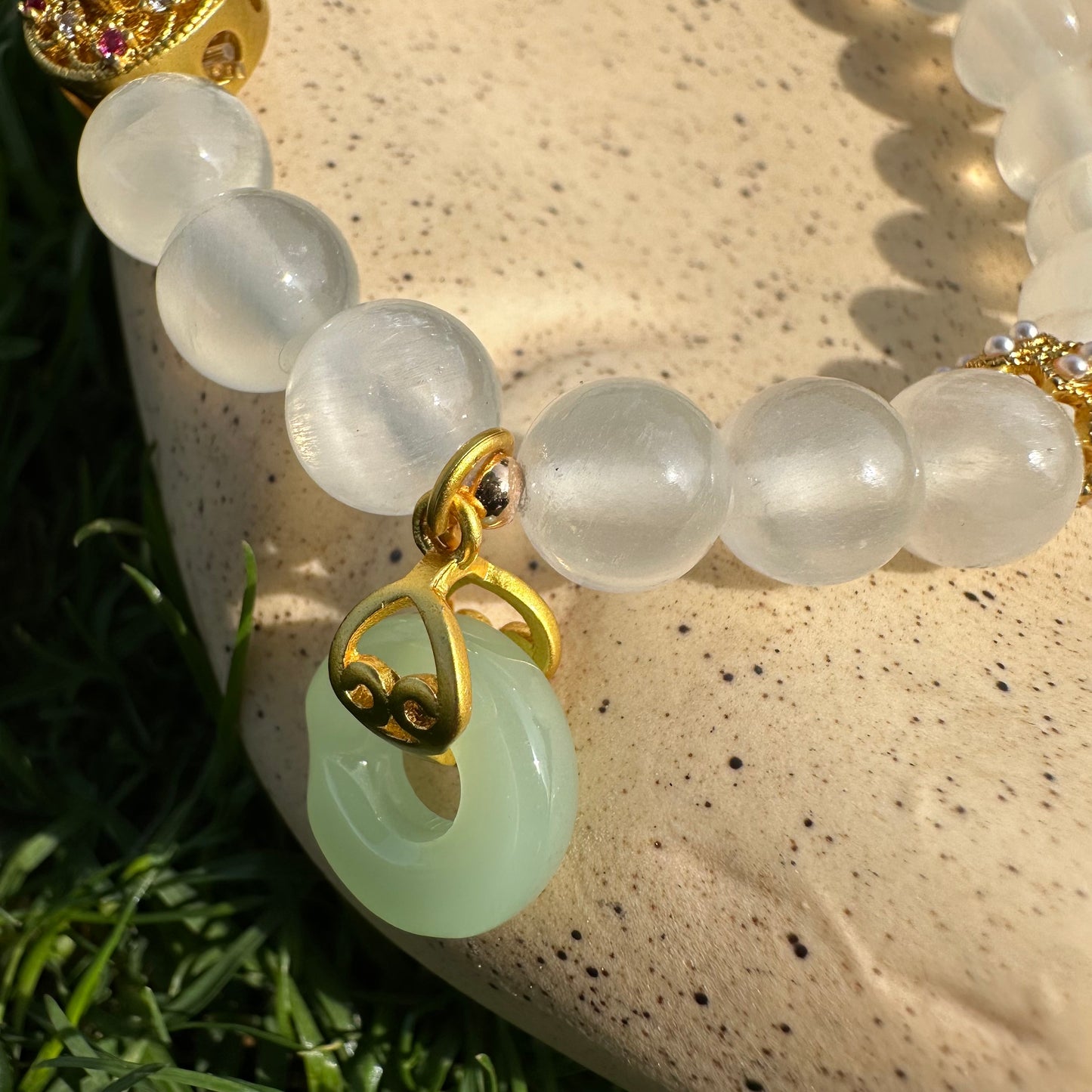 Vintage White Jade Bracelet