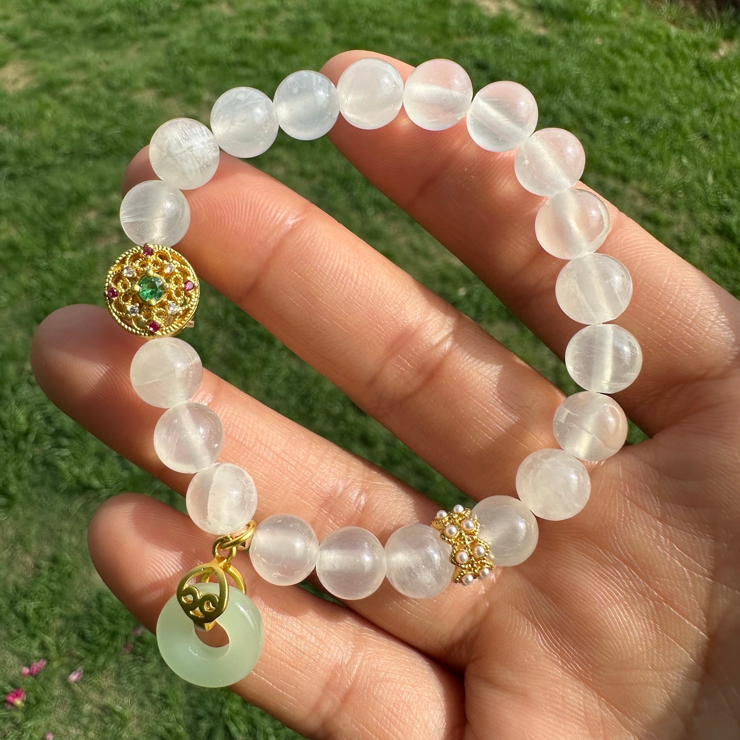 Vintage White Jade Bracelet